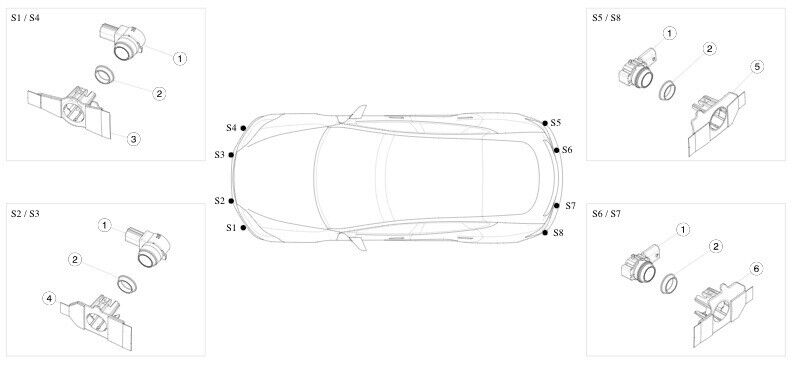 Tesla Model S 2012-2016 OEM Parking Sensor Retainer S4 1048519-00-B