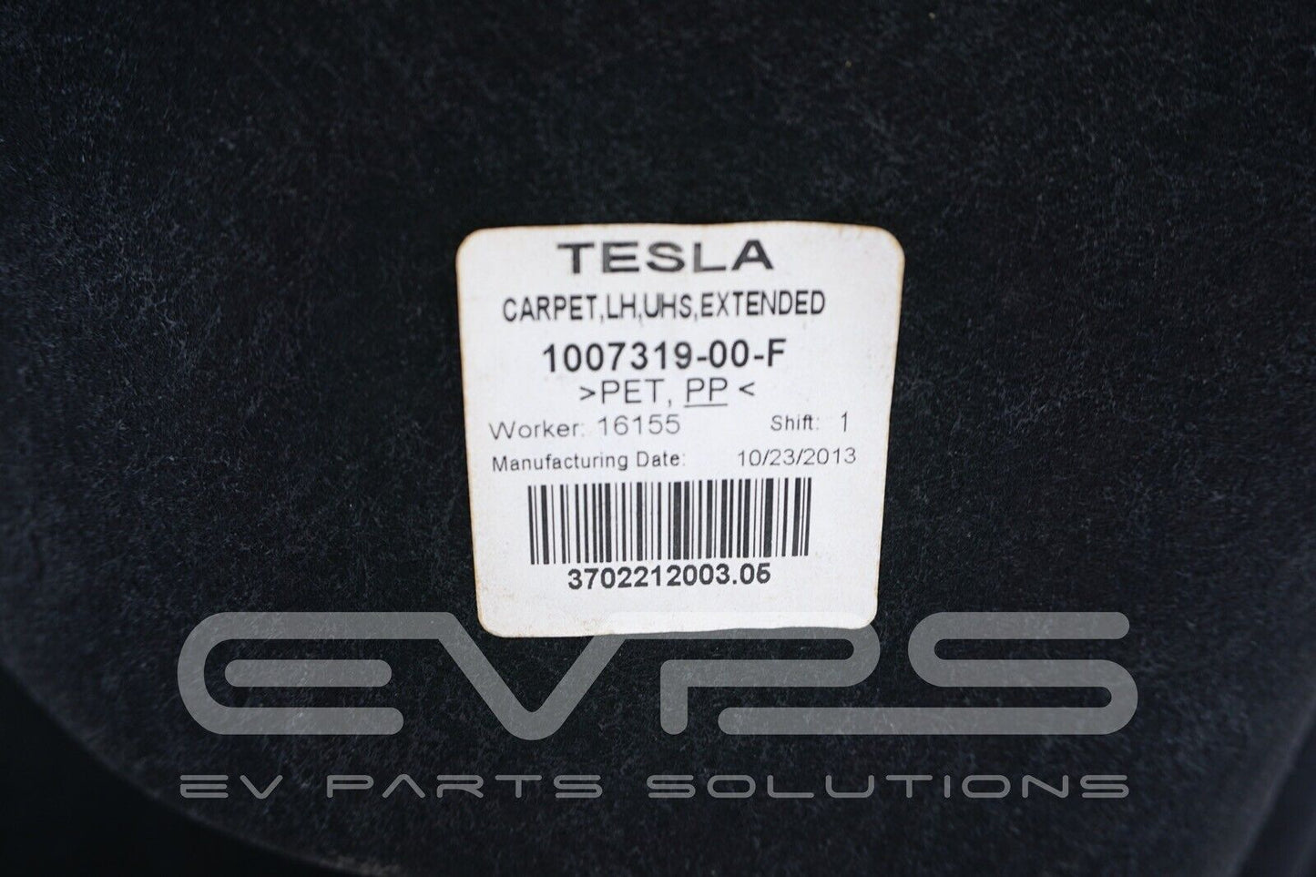 Tesla Model S (2012-2016) OEM Left Hand Upper Extended Carpet Trim 1007319-00-F